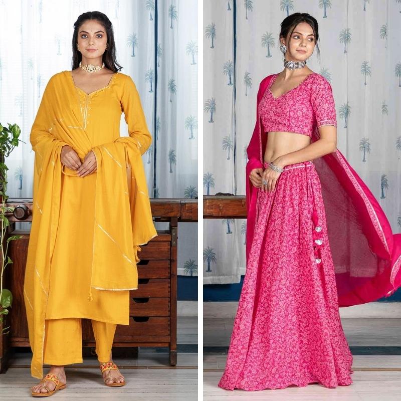 Buy Diwali Palazzo Kurta Dresses Online | FH477073729 | Heenastyle
