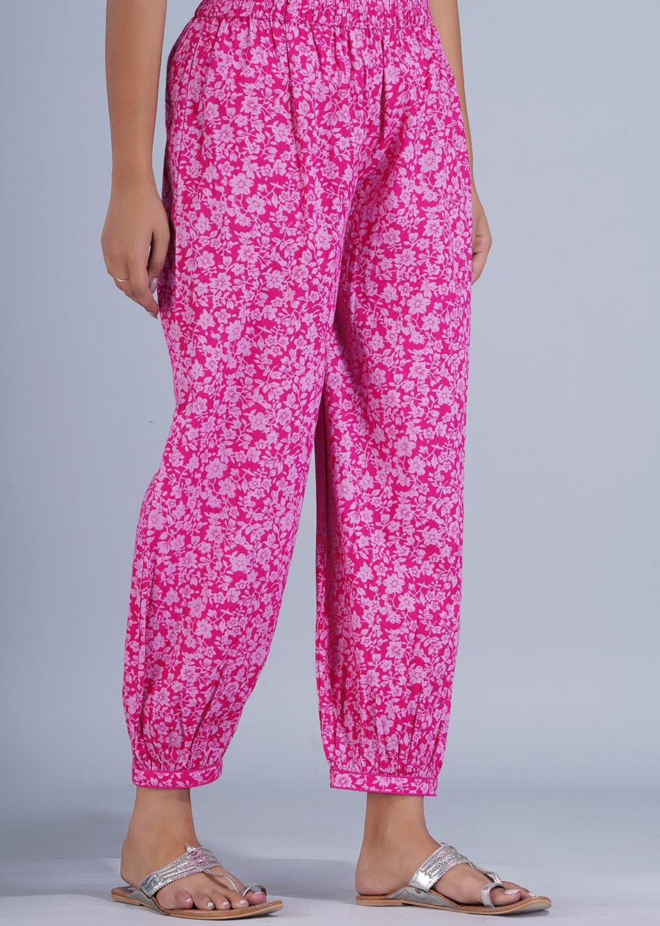 Printed Pink Afghani Pants By Jovi Fashion