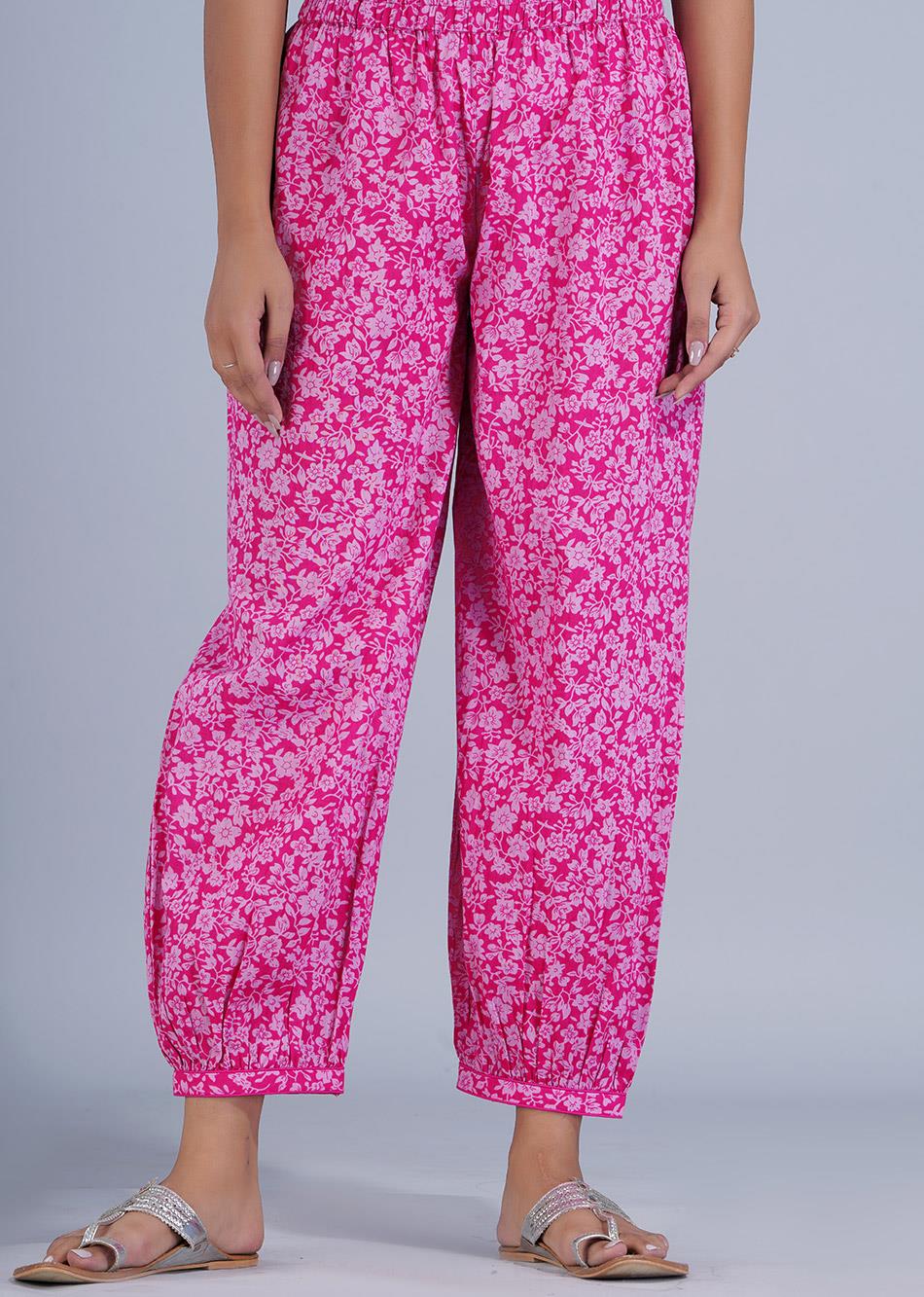 Printed Pink Afghani Pants By Jovi Fashion