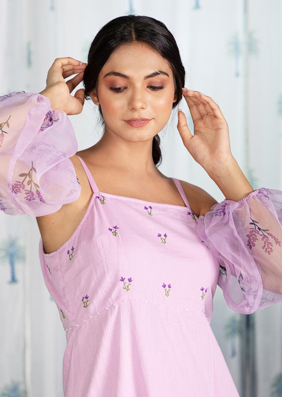 LUXE LILAC DRESS (WITH DETACHABLE SLEEVES)