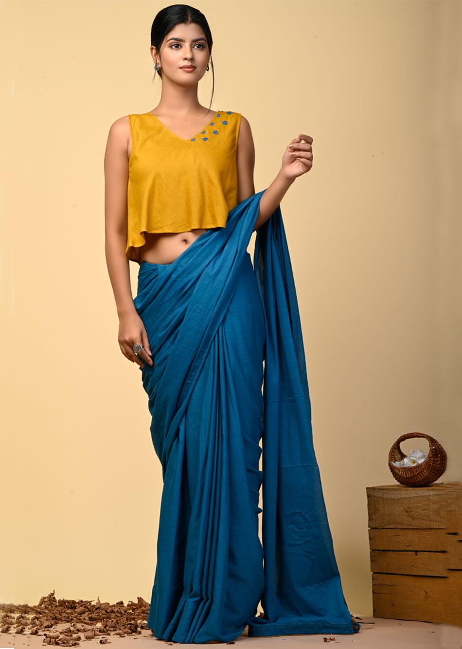BASIC TEAL (ONLY SAREE) By Jovi Fashion