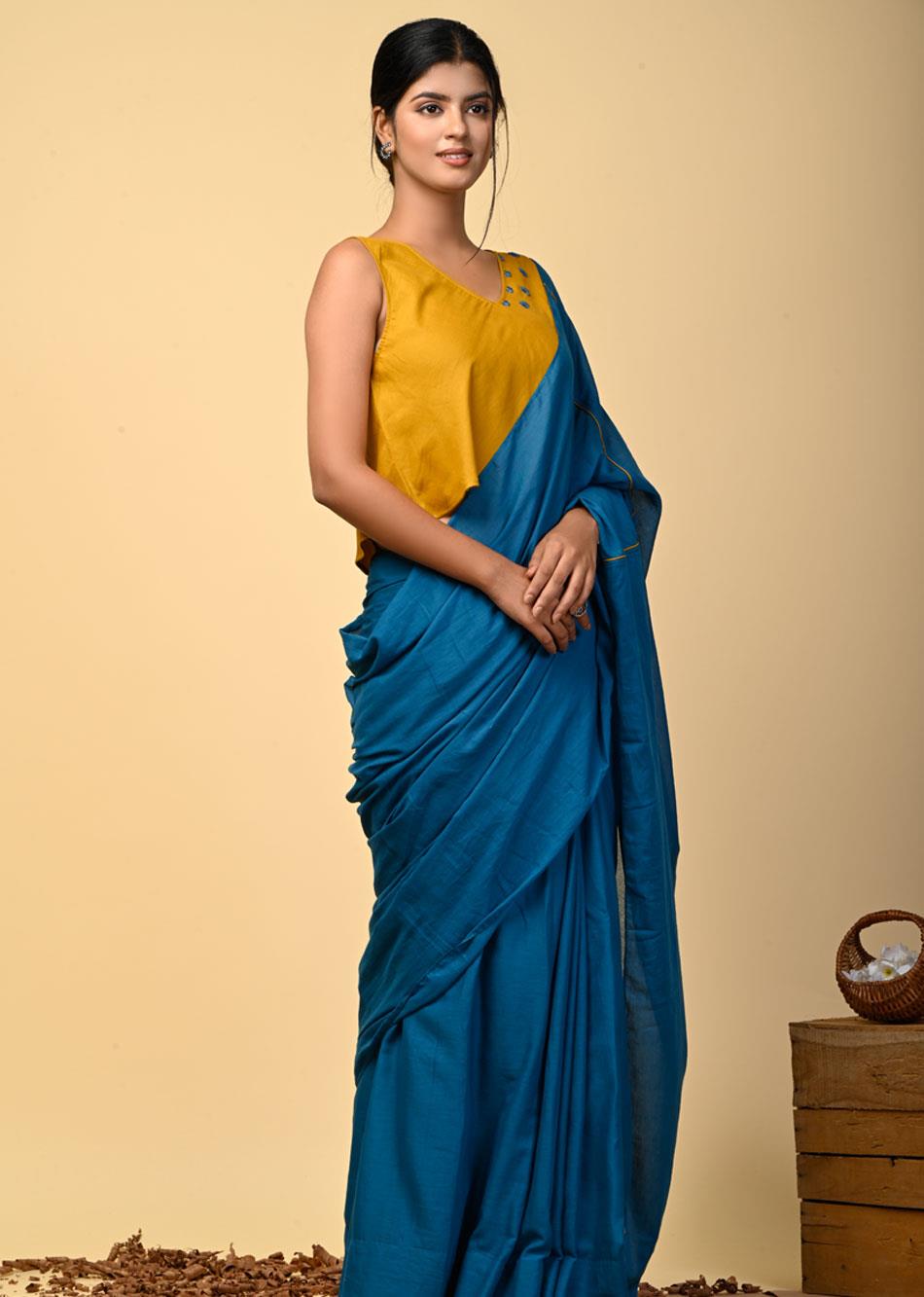 BASIC TEAL (ONLY SAREE) By Jovi Fashion