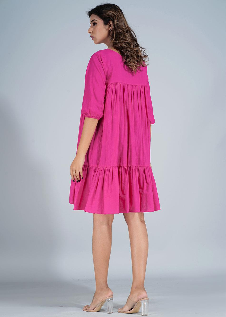 Pink Mini Tier Dress  By Jovi Fashion