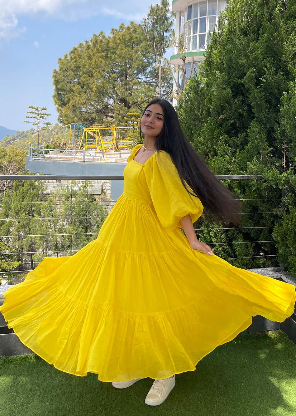 Yellow Tiered Dress