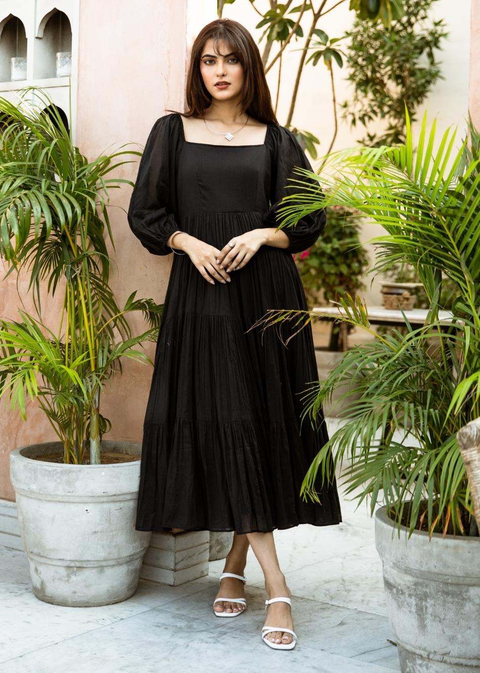 Black Tiered Dress By Jovi Fashion