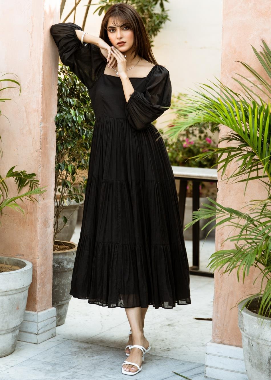 Black Tiered Dress By Jovi Fashion