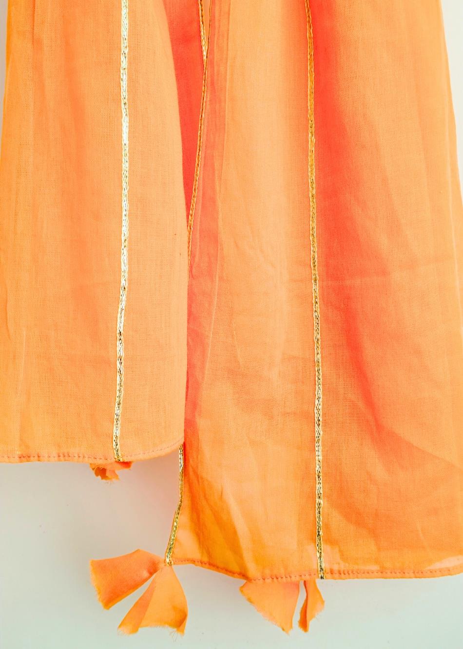Jiyara Orange Yoke Anarkali (Set Of 3) By Jovi Fashion
