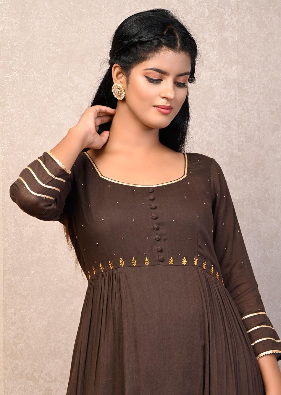 Kalakhatta Anarkali with Plain Dupatta By Jovi Fashion